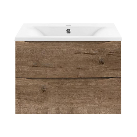 База под раковину Миа (Mia) 600 подвесная, 2 выкатных ящика микролифт, Винтажный дуб (V.Oak)