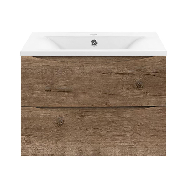 База под раковину Mia 600 подвесная, 2 выкатных ящика soft close, V.Oak