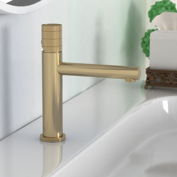 Смеситель для раковины Groove VBF-4G1BG4, брашированное золото Смеситель для раковины Groove VBF-4G1BG4, брашированное золото