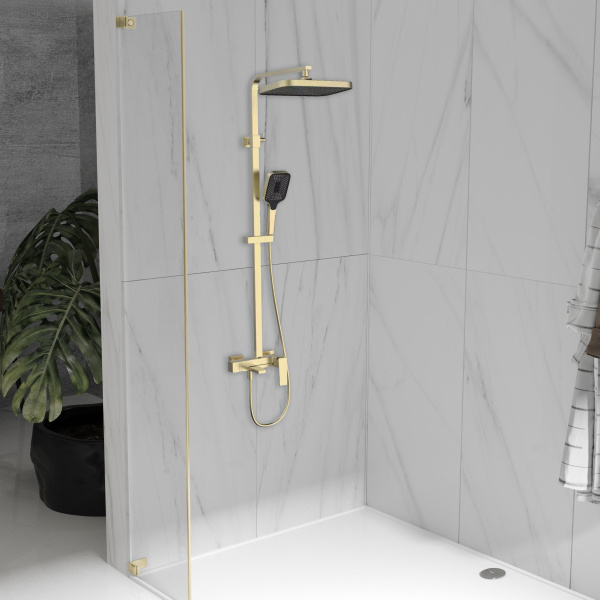 Душевая стойка Dice VSFS-4C12BG с изливом, брашированное золото