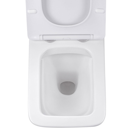 Унитаз подвесной безободковый Vincea Кью-Лайн (Q-Line) VT1-12, цвет белый, ультратонкое сиденье с плавным опусканием, Горизонтальный выпуск