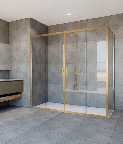 Душевой уголок Garda VSR-1G28017CLG, 1700*800, брашированное золото, стекло прозрачное Душевой уголок Garda VSR-1G28017CLG, 1700*800, брашированное золото, стекло прозрачное