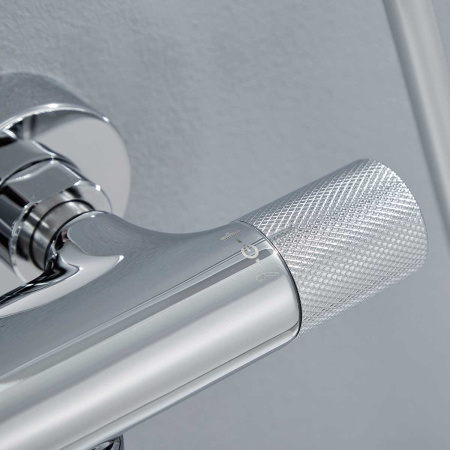 Душевая стойка Дизаер (Desire) VSFS-1D1TCH термостатическая с изливом, 25см верх душ, хром