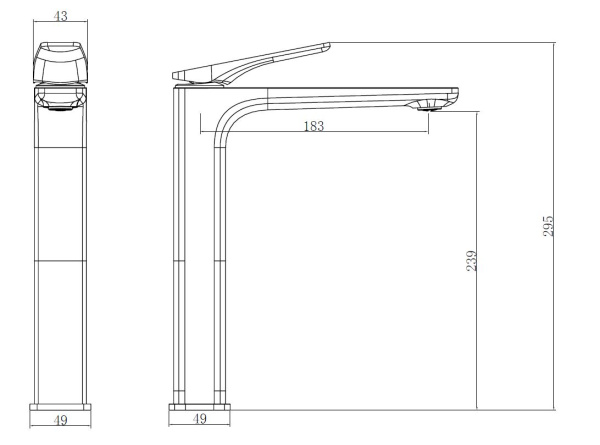 Смеситель для раковины Puro VBF-5P02CH, хром