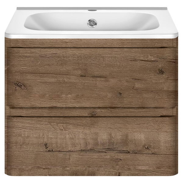 База под раковину Vico 600 подвесная, 2 выкатных ящика soft close, V.Oak