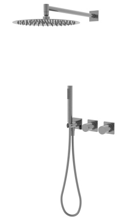 Душевой комплект Альто (Alto) VSFW-6AL1GM встраиваемый, 2 режима, 30см S304 верх душ, вороненая сталь