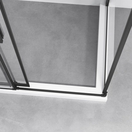 Душевой уголок Slim-N VSR-4SN9012CLB, 1200*900, черный, стекло прозрачное