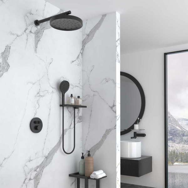 Душевой комплект Inspire VSFW-3I22MT2RMB встраиваемый, термостатический, двухрежимный, черный