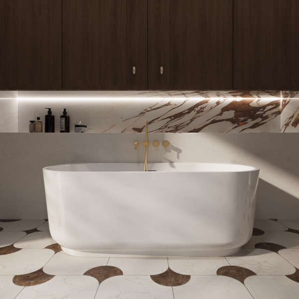 Смеситель для ванны Groove VBTW-4G1BG, встраиваемый, брашированное золото