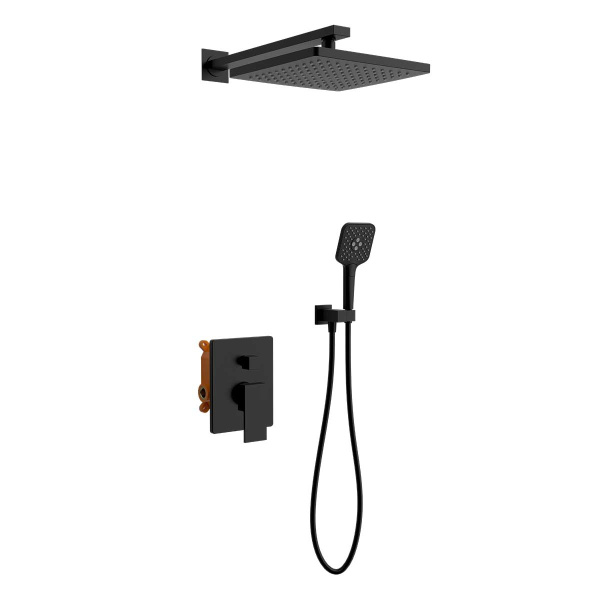 Душевой комплект Next VSFW-1N1MB, встраиваемый, 2 режима, регулятор давления, 25см верх душ, черный