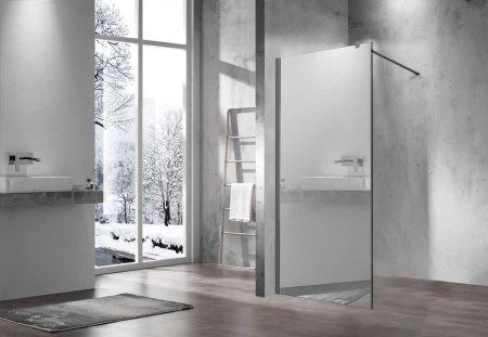 Душевая перегородка Волк-Ин (Walk-In) VSW-1H800MRGM, 800*2000, вороненая сталь, стекло зеркальное