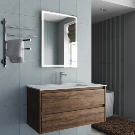 База под раковину Джио (Gio) 1000 подвесная, 2 выкатных ящика микролифт, Дуб Чарльстон (C.Oak)