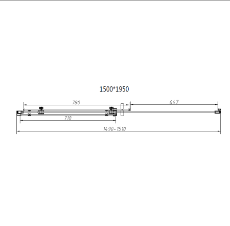 Душевая дверь Комо-Н (Como-N) VDS-4CN150CGB, 1500, черный, стекло тонированное