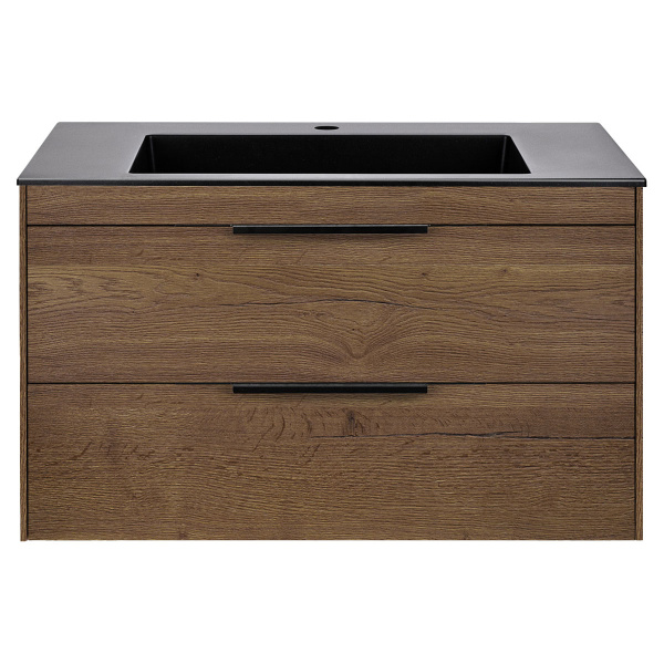 База под раковину Chiara 2D 800 подвесная, 2 выкатных ящика soft-close, T.Oak