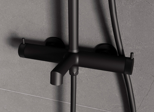 Душевая стойка Rim VSFS-2RM1MB с изливом, черный матовый