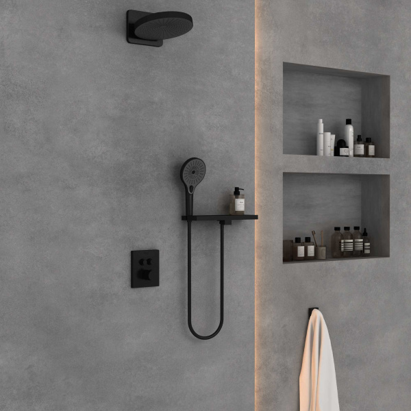 Душевой комплект Inspire VSFW-3I21T1RMB встраиваемый, термостатический, двухрежимный, черный