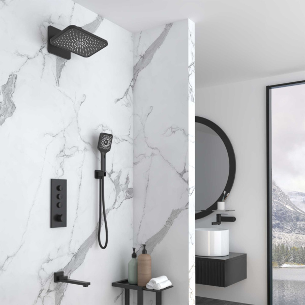 Душевой комплект Inspire VSFW-433TI4MB встраиваемый, термостатический, трехрежимный, черный