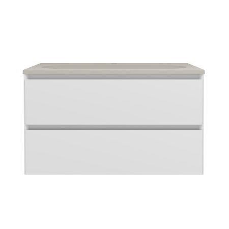 База под раковину Люка Софт-Тач (Luka Soft-Touch) 800 подвесная, 2 выкатных ящика микролифт, матовый белый