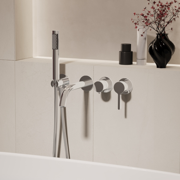 Смеситель для ванны Villa VTFW-1VL1CH, встраиваемый, хром