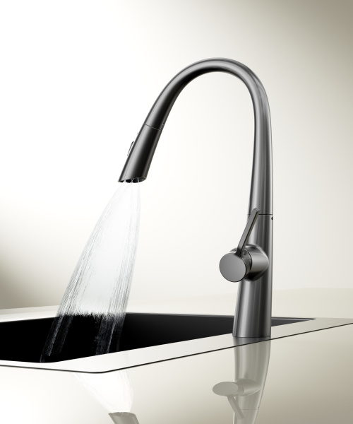Смеситель для кухни Vincea VKF-176GM, вороненая сталь