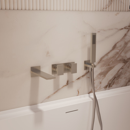 Смеситель для ванны Дайс (Dice) VBTW-6D1BN, встраиваемый, брашированный никель