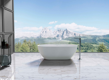 Ванна из искусственного камня Vincea VBT-4S04MW, 1700*800*560, белый мат., слив-перелив в комплекте