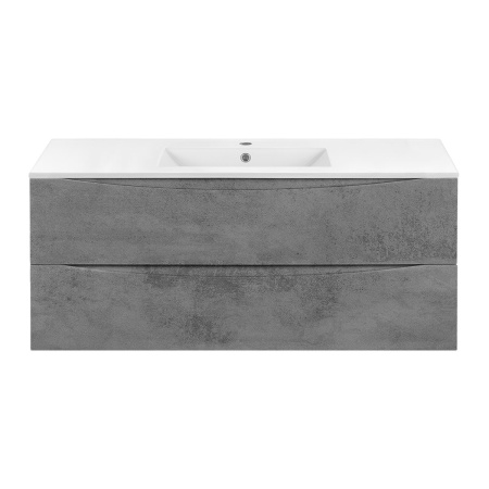 База под керамическую раковину Миа (Mia) 1200 подвесная, 2 выкатных ящика микролифт, Beton