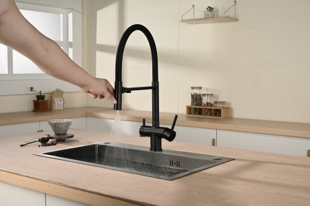 Смеситель для кухни Vincea VKF-120MB, черный