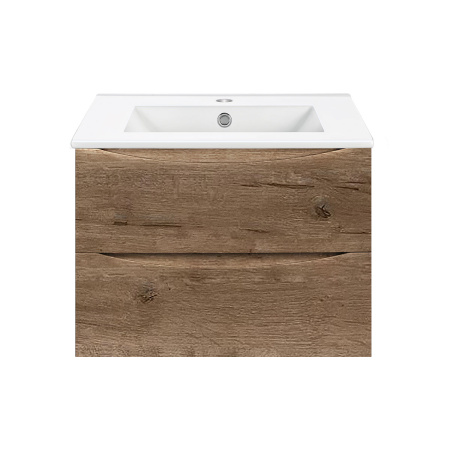 База под керамическую раковину Миа (Mia) 700 подвесная, 2 выкатных ящика микролифт, Винтажный дуб (V.Oak)