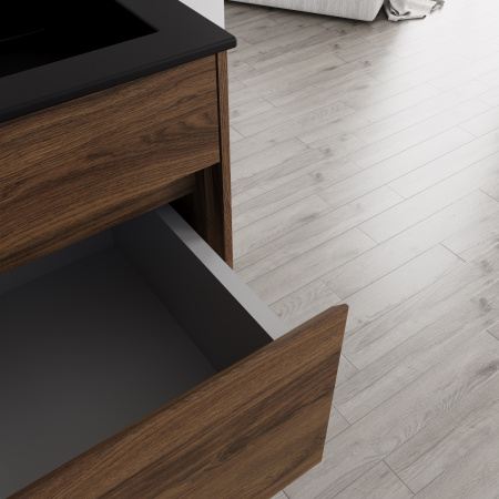 База под раковину Кьяра (Chiara) 600 подвесная, 1 выкатной ящик микролифт, Дуб Чарльстон (C.Oak)