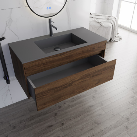 База под раковину Кьяра (Chiara) 1000 подвесная, 1 выкатной ящик микролифт, Дуб Чарльстон (C.Oak)