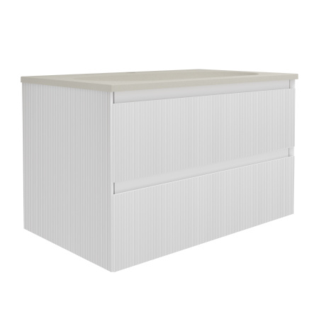 База под раковину Велле (Welle) 800 подвесная, 2 выкатных ящика микролифт, Белый матовый софт-тач