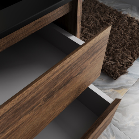 База под раковину Джио (Gio) 800 подвесная, 2 выкатных ящика микролифт, Дуб Чарльстон (C.Oak)