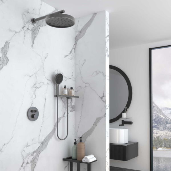 Душевой комплект Inspire VSFW-3I22MT2RGM встраиваемый, термостат,  двухрежимный, вороненая сталь