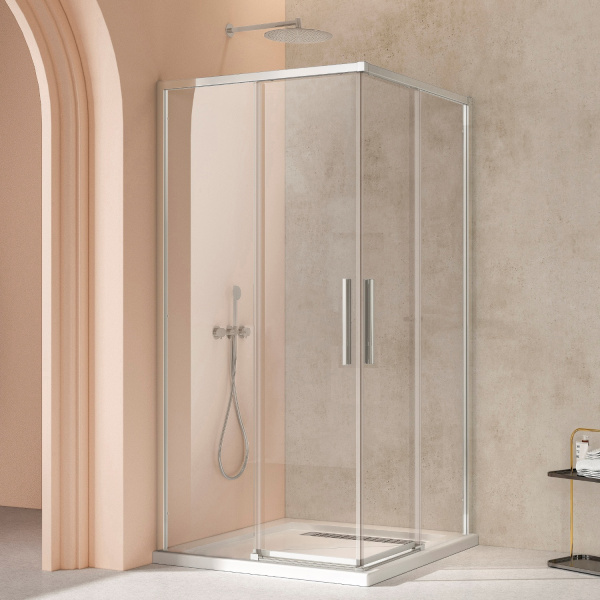 Душевой уголок Слим 8мм (Slim 8mm) VSS-4SL900CL, 900*900, хром, стекло прозрачное