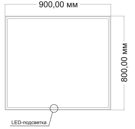 Зеркало с подсветкой VLM-3VN9008-2 900х800 c сенсорным выключателем и диммером, антизапотевание