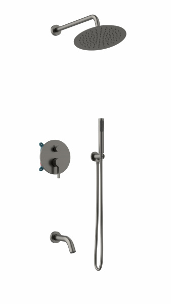 Душевой комплект Villa VSFW-1VL3GM встраиваемый, 3 режима, вороненая сталь