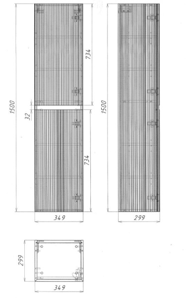 Шкаф Велле (Welle) VSC-2WL150MW подвесной, 1500*350*300, Белый матовый софт-тач