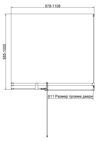 Душевой уголок Экстенза (Extenza) VSR-4EX101110CLBN, 1000/1100*1000, брашированный никель, стекло прозрачное
