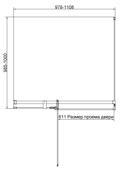 Душевой уголок Экстенза (Extenza) VSR-4EX101110CL, 1000/1100*1000, хром, стекло прозрачное
