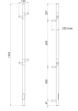 Полотенцесушитель электрический Vincea VTD-1DWE 15х140, белый, таймер