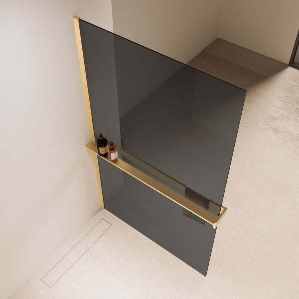 Душевая перегородка Walk-In VSW-1HR110CGG, 1100*2000, матовый золотой, стекло тонированное Душевая перегородка Walk-In VSW-1HR110CGG, 1100*2000, матовый золотой, стекло тонированное