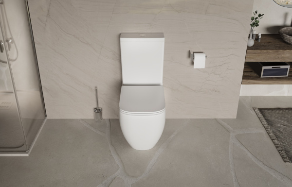 Унитаз-компакт Tornado Bien VT2-51T безободковый, белый, ультратонкое сиденье soft-close, P-trap