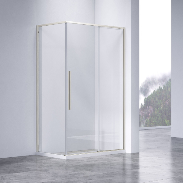 Душевой уголок Слим-Н (Slim-N) VSR-4SN8012CLBN, 1200*800, брашированный никель, стекло прозрачное