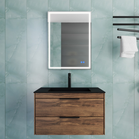 База под раковину Кьяра 2D (Chiara 2D) 800 подвесная, 2 выкатных ящика микролифт, С.Oak