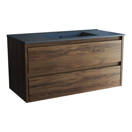 База под раковину Джио (Gio) 1000 подвесная, 2 выкатных ящика микролифт, Дуб Чарльстон (C.Oak)