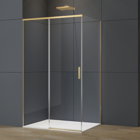 Душевой уголок Софт 2 (Soft 2) VSR-3SO29011CLG, 1100*900, брашированное золото, стекло прозрачное