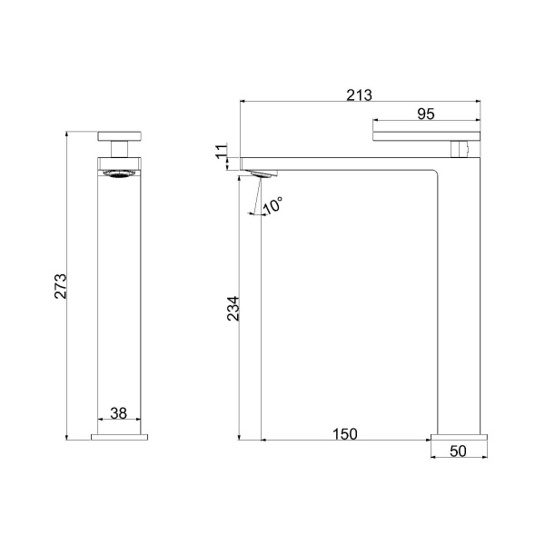 Смеситель для раковины Dice VBF-2DS2BN однорычажный, сатин