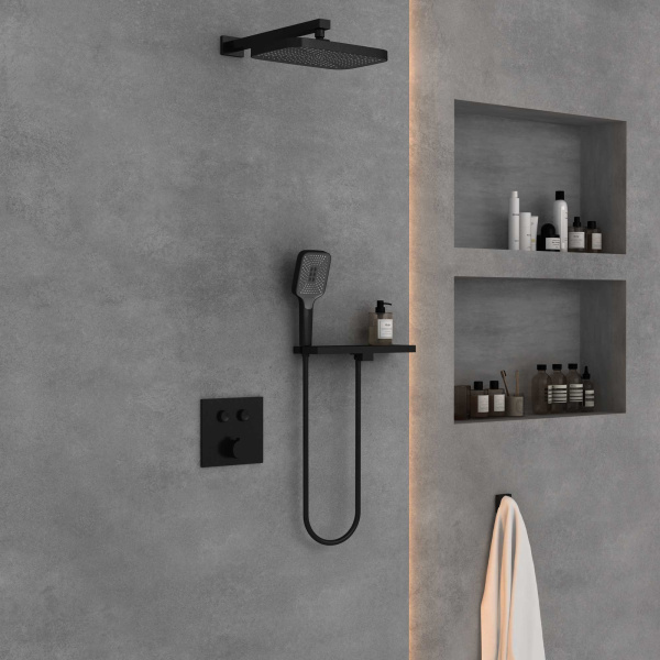 Душевой комплект VSFW-4211RMB встраиваемый, двухрежимный, черный