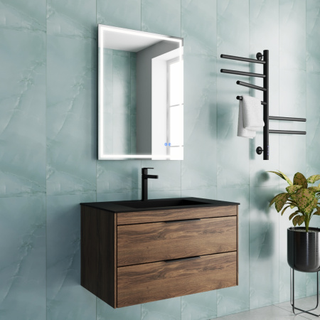 База под раковину Кьяра 2D (Chiara 2D) 800 подвесная, 2 выкатных ящика микролифт, С.Oak